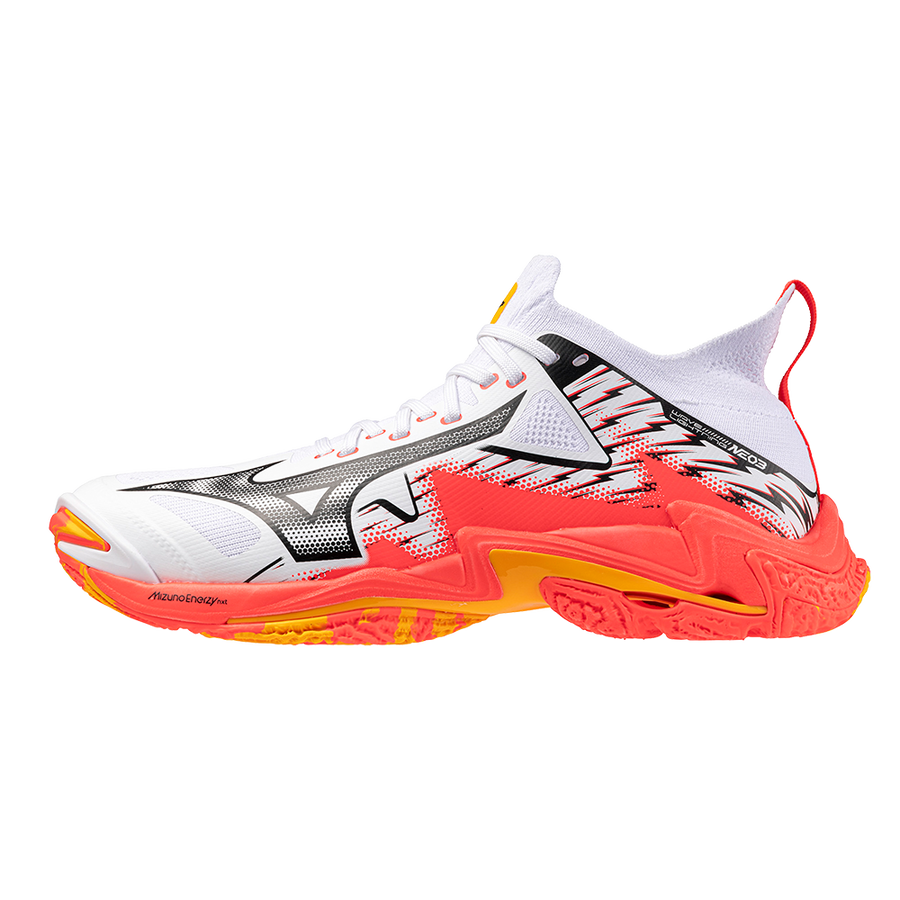 Mizuno WAVE LIGHTNING NEO 3 White/Fiery Coral 2/Citrus